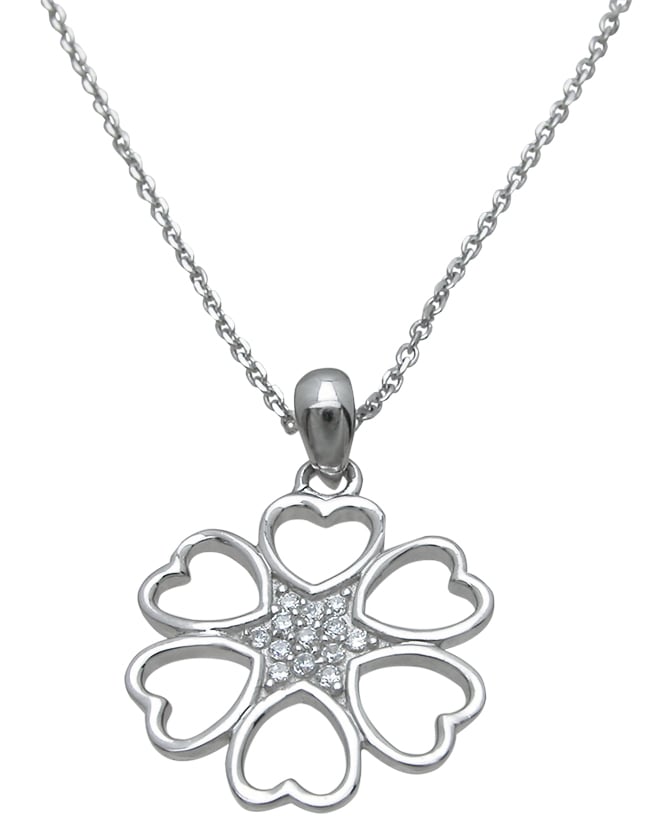 pc6909 28 & 18 mm Sterling Silver Heart Pendant