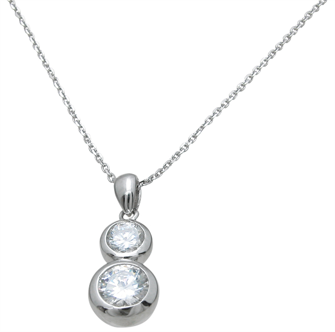 21 & 9 mm Sterling Silver Pendant