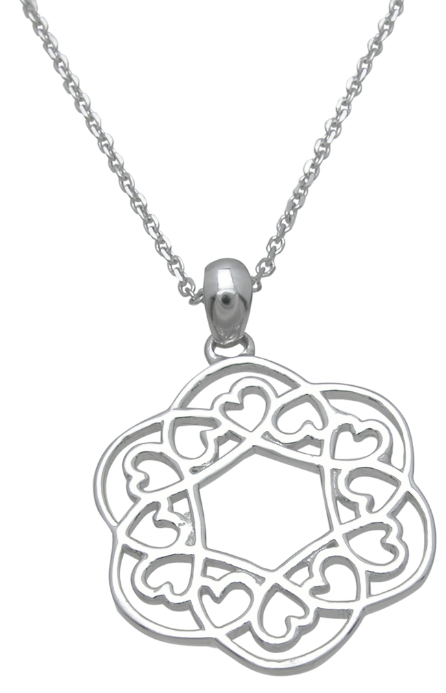 25 & 21 mm Sterling Silver Heart Pendant