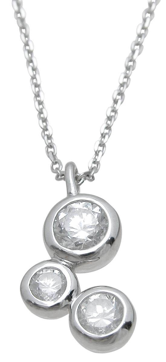 Sterling Silver Three Stone Pendant