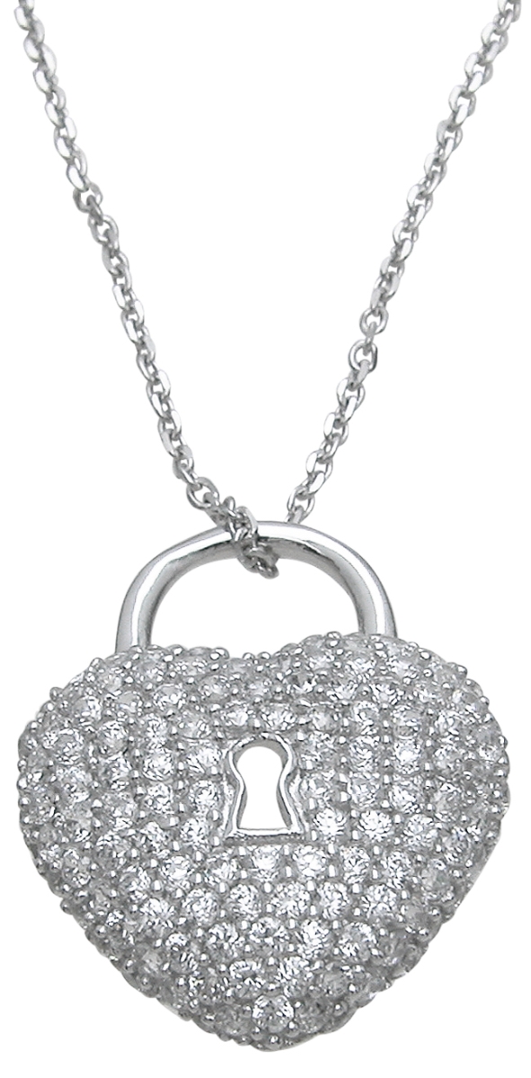 23 & 19 mm Sterling Silver Lock Pendant