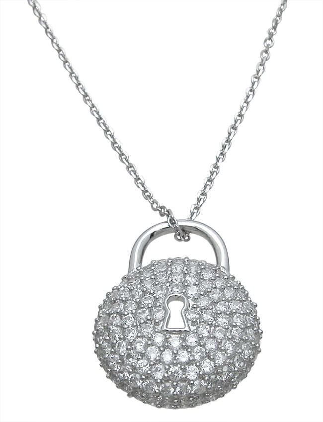 Sterling Silver Lock Pendant