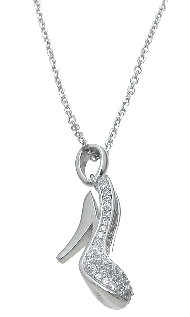 Sterling Silver High Heel Shoe Pendant