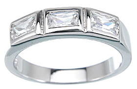 Picture of Sterling Couture r5004 925 Sterling Silver Giovani Fashion Band Ring  Platinum Finish - Size 5
