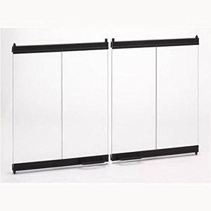 BDG36 36 in. Extruded Aluminum Bi-Fold Doors with Door Track & Rail - Black