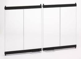 42 in. Extruded Aluminum Bi-Fold Doors with Door Track & Rail - Black