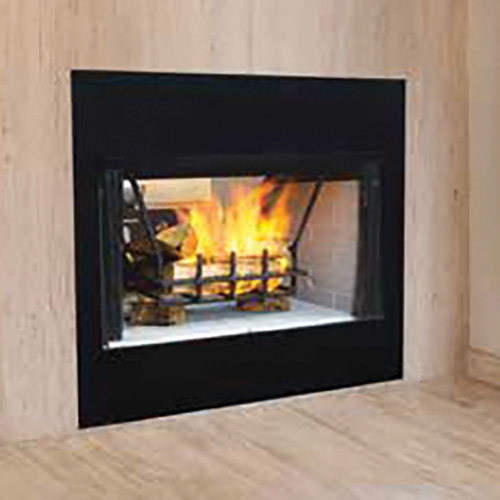 Picture of Superior DBP368ST Superior See Thru Wood Burning Bi-Fold Door - Black