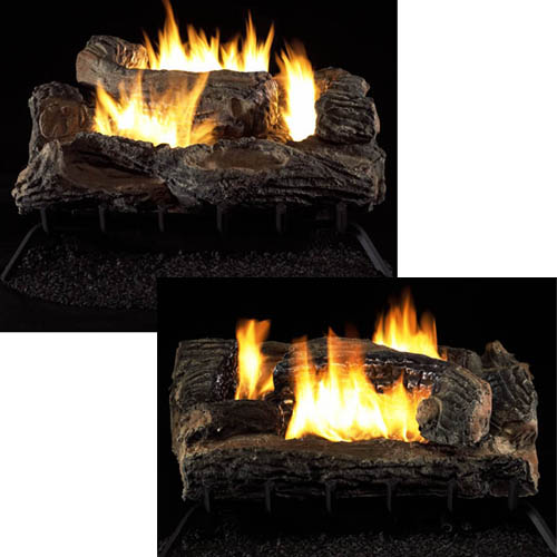 27 in. Multi-Sided Dual Flame Gas Log Set with Millivolt Control - Remote Ready