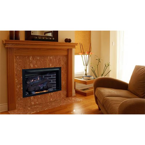 VRT4032ZEP 32 in. Floor Level Vent Free Fireplace System with Electronic Burner, LP Gas - Black Interior
