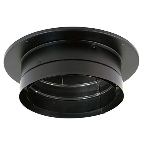8 in. Black Double Wall Chimney Adapter with Trim