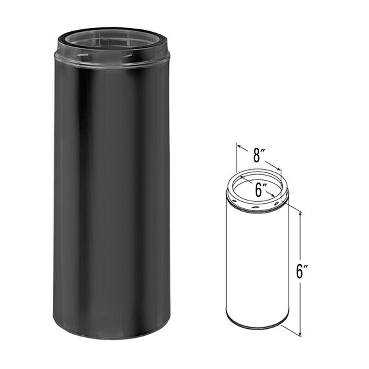Black Chimney, 6 x 6 in. Insulated