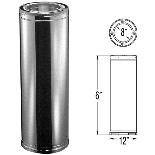 8DP-06 8 x 6 in. Chimney Section 8DP-06