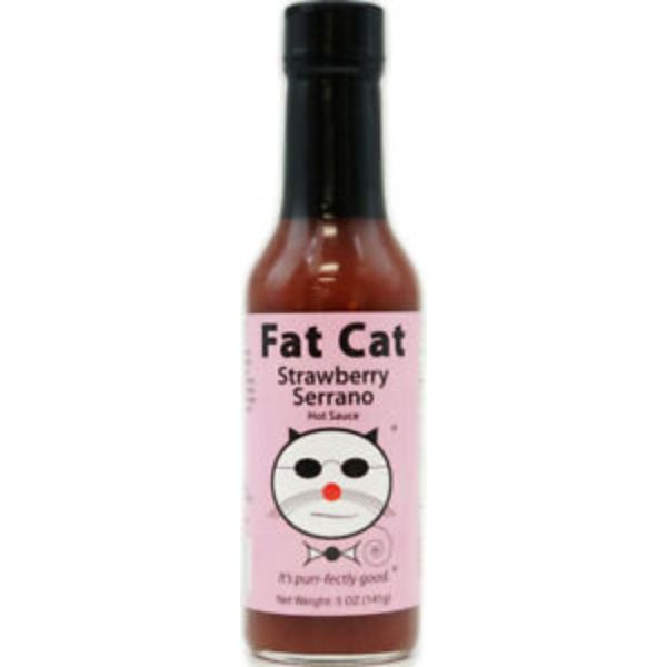 Picture of Fat Cat Gourmet Hot Sauces STRAWBERRY Strawberry Serrano Hot Sauce