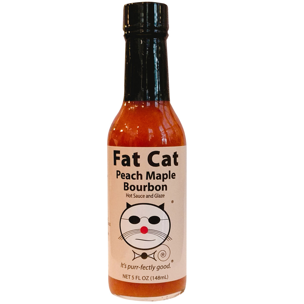 Picture of Fat Cat Gourmet Hot Sauces PEACH-MAPLE Peach Maple Bourbon Hot Sauce & Glaze