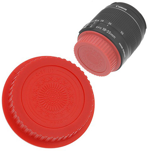 Picture of Fotodiox Cap-Rear-EOS-Red Designer Rear Lens Cap for All Canon EOS Lenses & Fits EF & EFS, Red