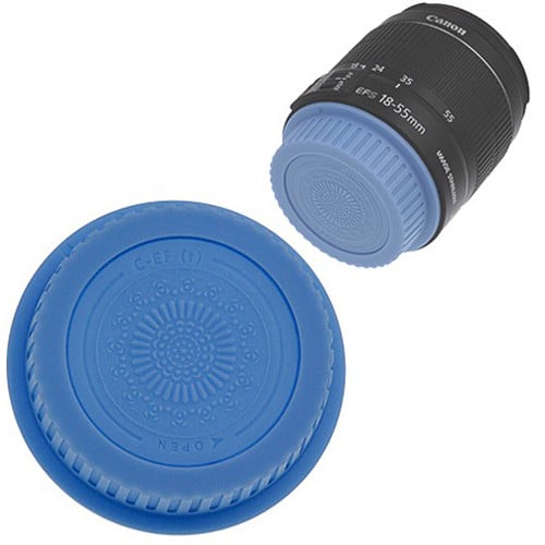 Picture of Fotodiox Cap-Rear-EOS-Blue Designer Rear Lens Cap for All Canon EOS Lenses & Fits EF & EFS, Blue