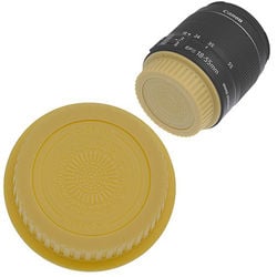 Picture of Fotodiox Cap-Rear-EOS-Gold Designer Rear Lens Cap for All Canon EOS Lenses & Fits EF & EFS, Gold