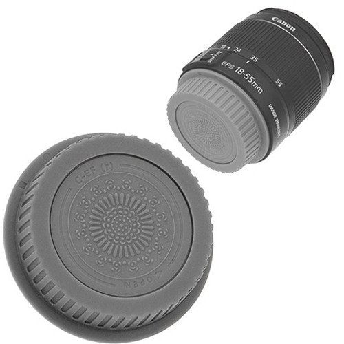 Picture of Fotodiox Cap-Rear-EOS-Grey Designer Rear Lens Cap for All Canon EOS Lenses & Fits EF & EFS, Grey