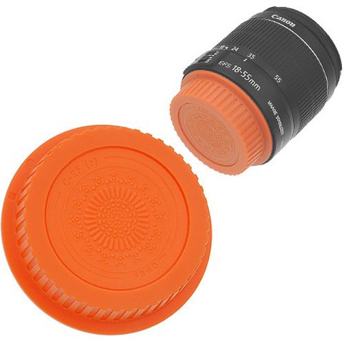 Picture of Fotodiox Cap-Rear-EOS-Orange Designer Rear Lens Cap for All Canon EOS Lenses & Fits EF & EFS, Orange
