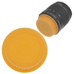 Picture of Fotodiox Cap-Rear-EOS-Yellow Designer Rear Lens Cap for All Canon EOS Lenses & Fits EF & EFS, Yellow