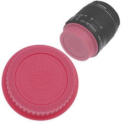 Picture of Fotodiox Cap-Rear-EOS-Pink Designer Rear Lens Cap for All Canon EOS Lenses & Fits EF & EFS, Pink