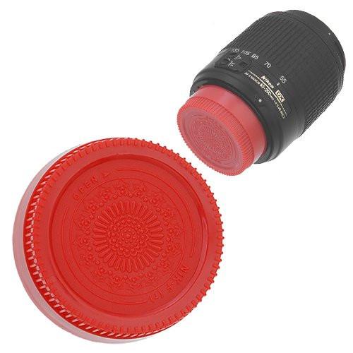 Picture of Fotodiox Cap-Rear-Nikon-Red Designer Rear Lens Cap for All Nikon & Nikkor F Lenses, Red