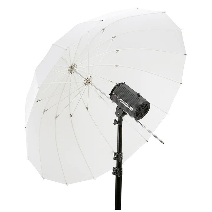 Umbrella-40in-ShtThru 40 in. Pro 16-Rib Parabolic Umbrella, Shoot-Through Diffusive