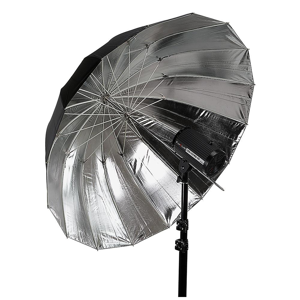 Picture of Fotodiox Umbrella-50in-Blk-Slv 50 in. Pro 16-Rib Parabolic Umbrella, Black & Silver