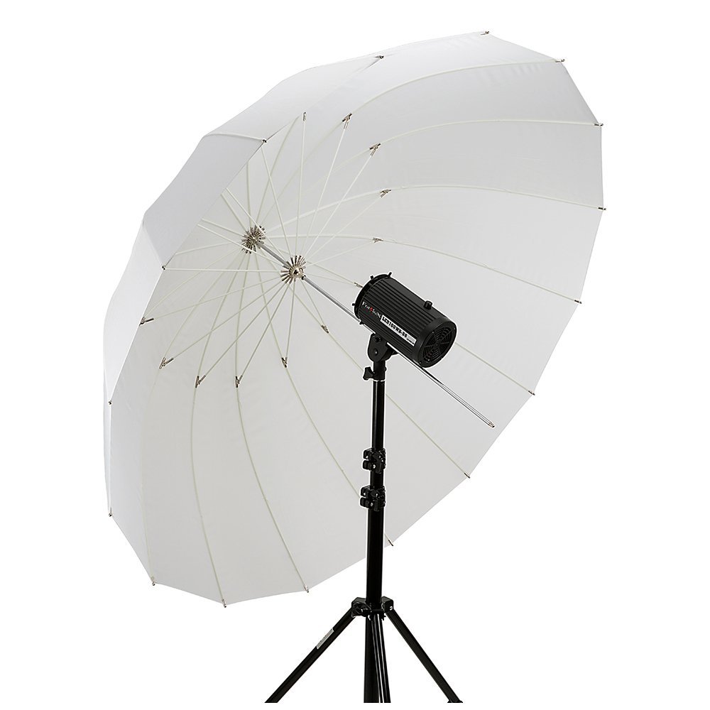 Umbrella-50in-ShtThru 50 in. Pro 16-Rib Parabolic Umbrella, Shoot-Through Diffusive