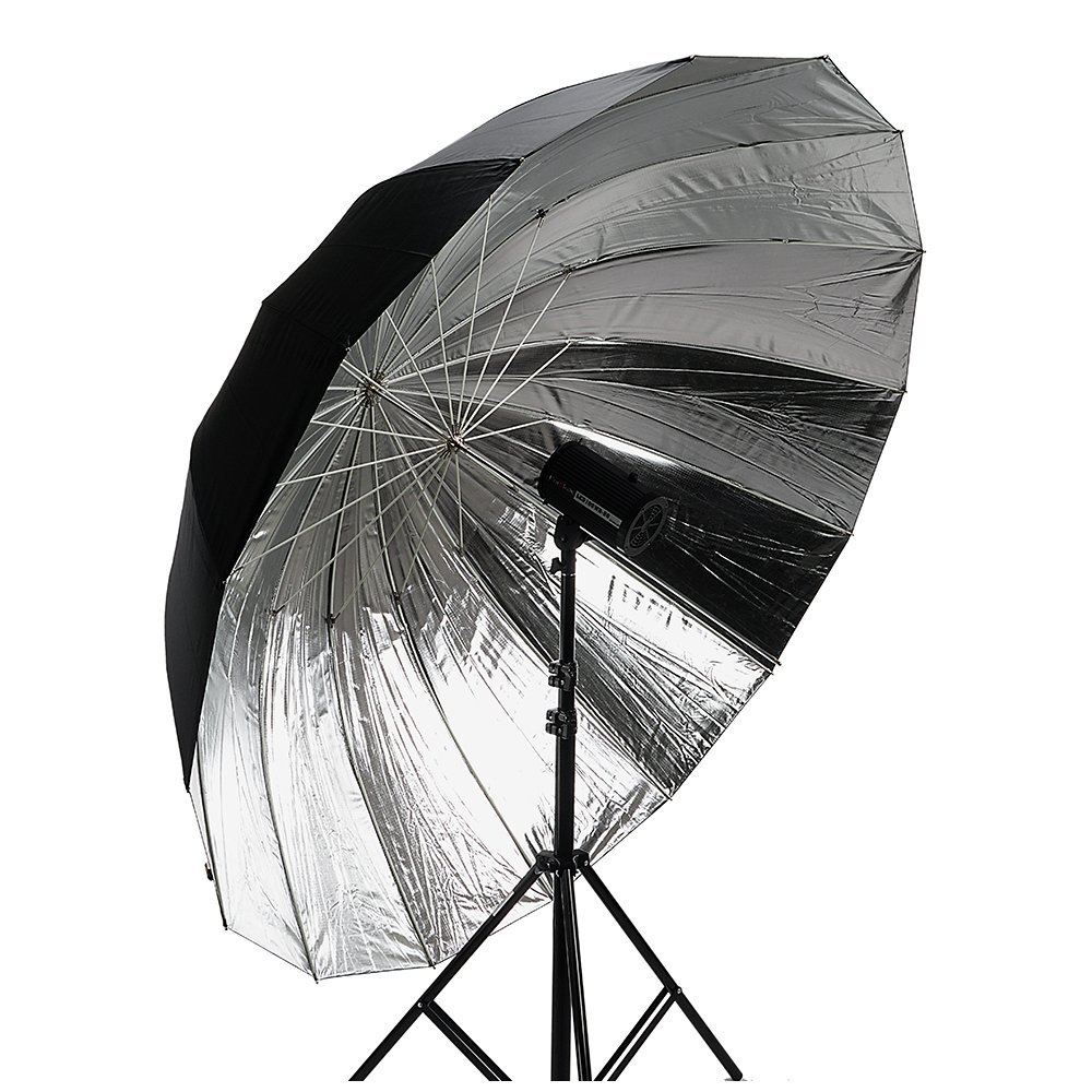 Picture of Fotodiox Umbrella-65in-Blk-Slv 65 in. Pro 16-Rib Parabolic Umbrella, Black & Silver