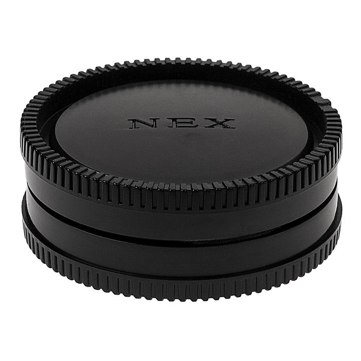 Picture of Fotodiox Cap-Set-SNE-BLK Camera Body & Rear Lens Cap Set for Sony Alpha Cameras & Lens