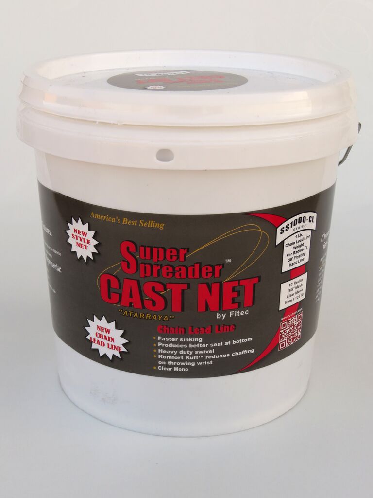 12712 12 ft. x 1 in. Mesh, SS1000-CL Chain Leaded Cast Net Clear, 1 lb wt