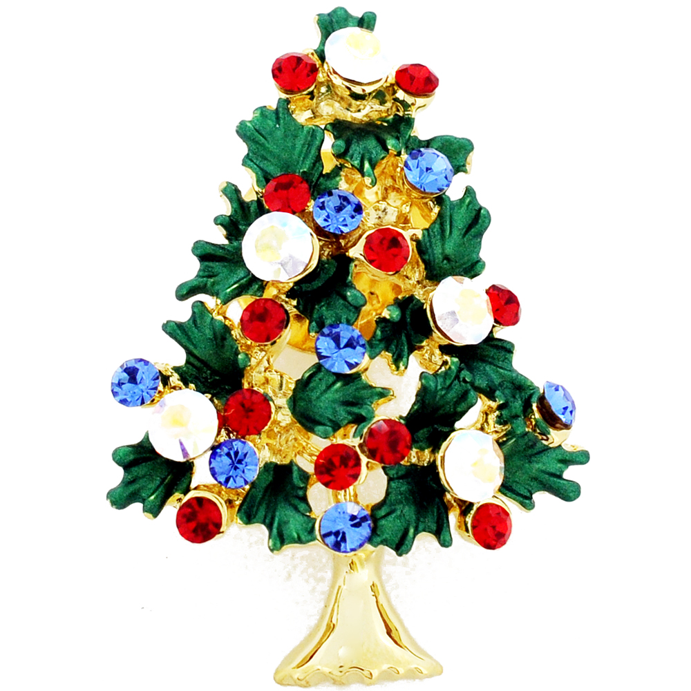 Picture of Fantasyard Christmas Tree Crystal Tack Pin - Multicolor - 1 x 1.5 in.