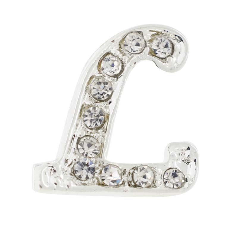 Picture of Fantasyard Chrome Letter L Crystal Lapel Pin - Silver - 0.625 x 0.625 in.