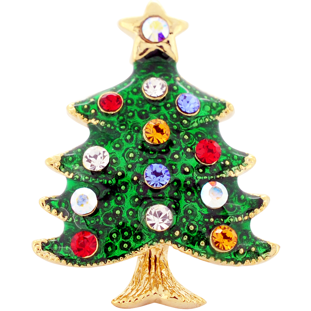 Picture of Fantasyard 2 oz Christmas Tree Swarovski Crystal Lapel Pin - Multicolor - 0.75 x 1 in.