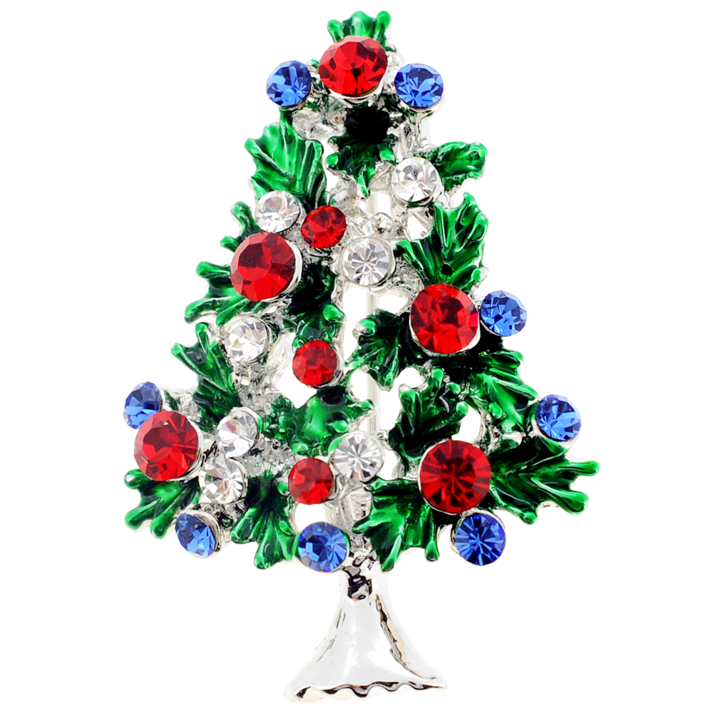 Picture of Fantasyard Christmas Tree Crystal Lapel Pin - Multicolor - 1 x 1.5 in.