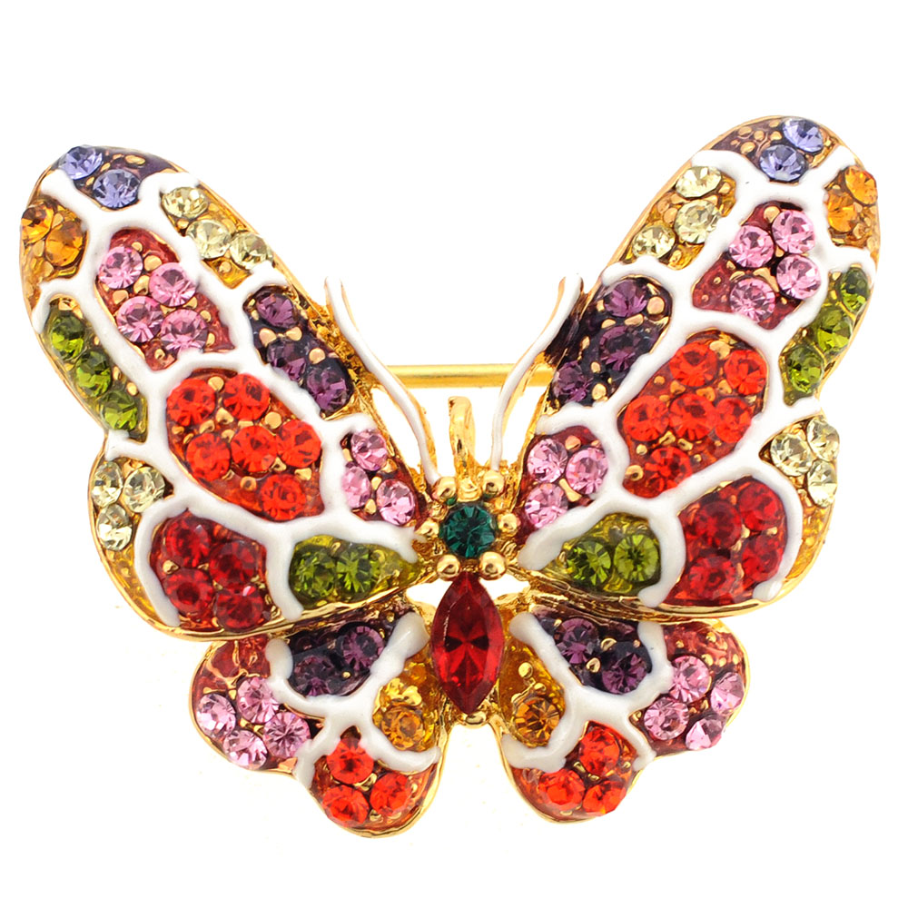 Picture of Fantasyard Swarovski Crystal Butterfly Brooch Pin - Multicolor - 1.375 x 1.25 in.