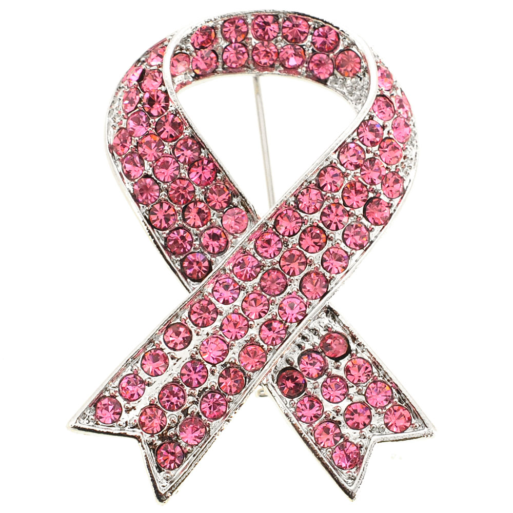 Picture of Fantasyard Ribbon Crystal Pin Brooch - Pink - 1.375 x 1.875 in.