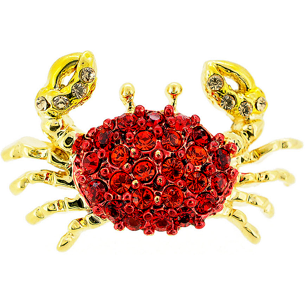 Picture of Fantasyard Crab Crystal Lapel Pin - Red - 1.125 x 0.75 in.
