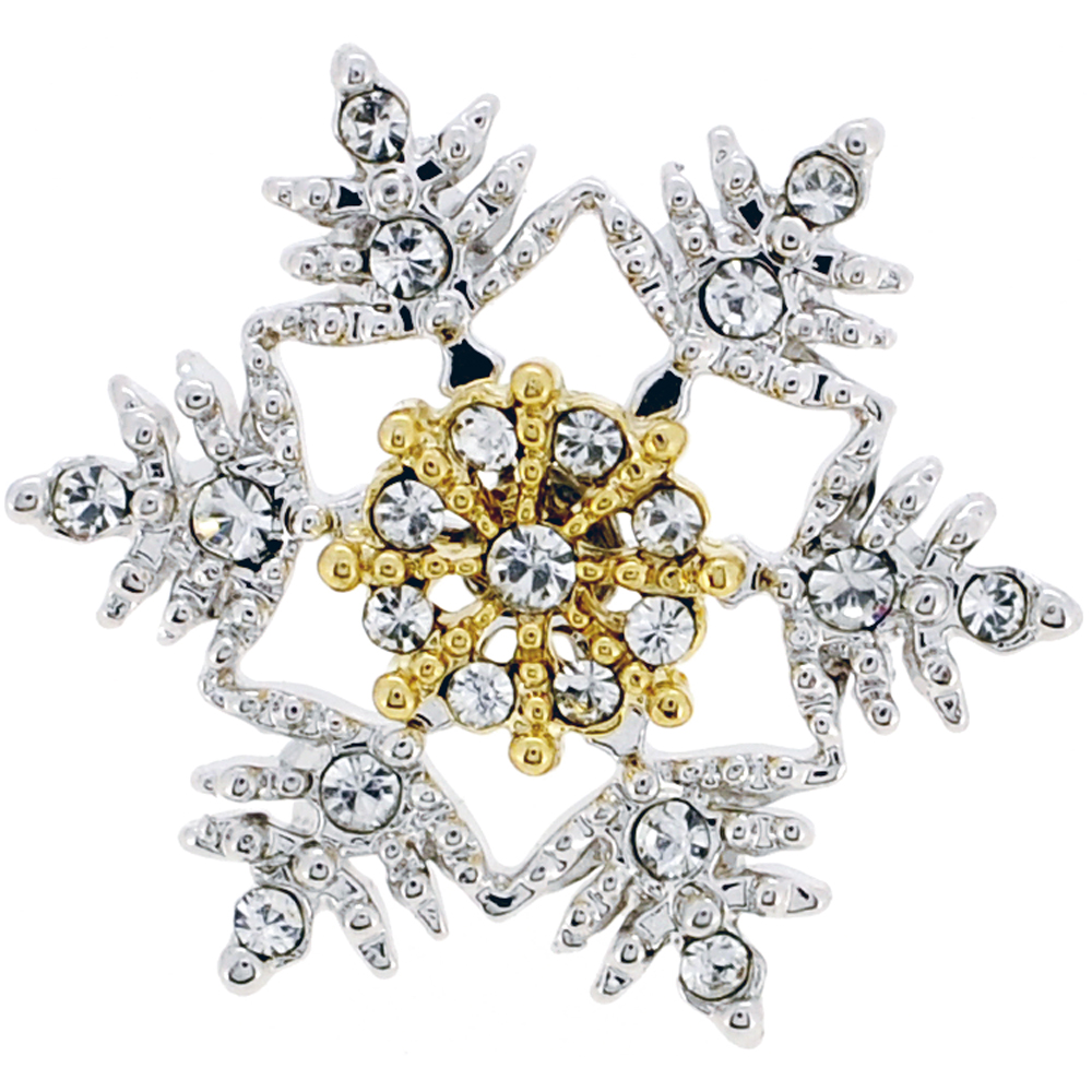 Picture of Fantasyard Crystal Christmas Snowflake Lapel Pin - Silver - 1.125 x 1.25 in.