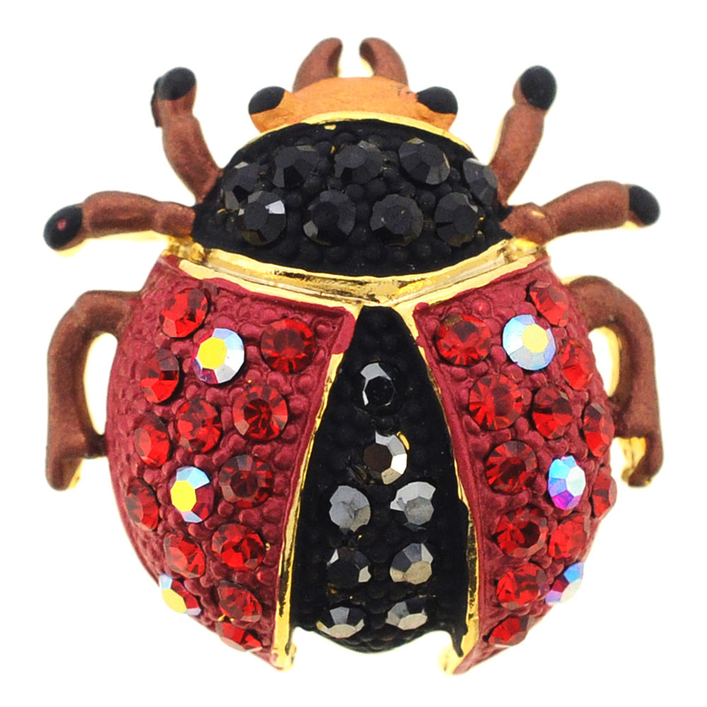 Picture of Fantasyard 1000581 King Ladybug Brooch Pin, Red