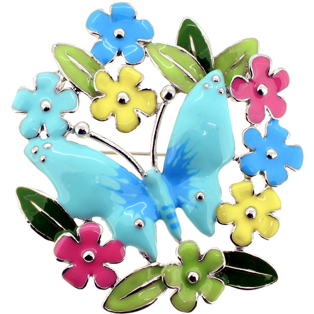 Picture of Fantasyard 1000752 Butterfly Garden Brooch Pin&#44; Multi Color