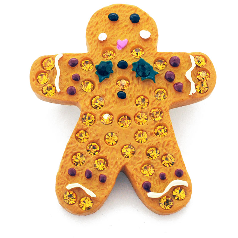 Picture of Fantasyard 1012091 Gingerbread Man Christmas Christmas Brooch Pin&#44; Topaz