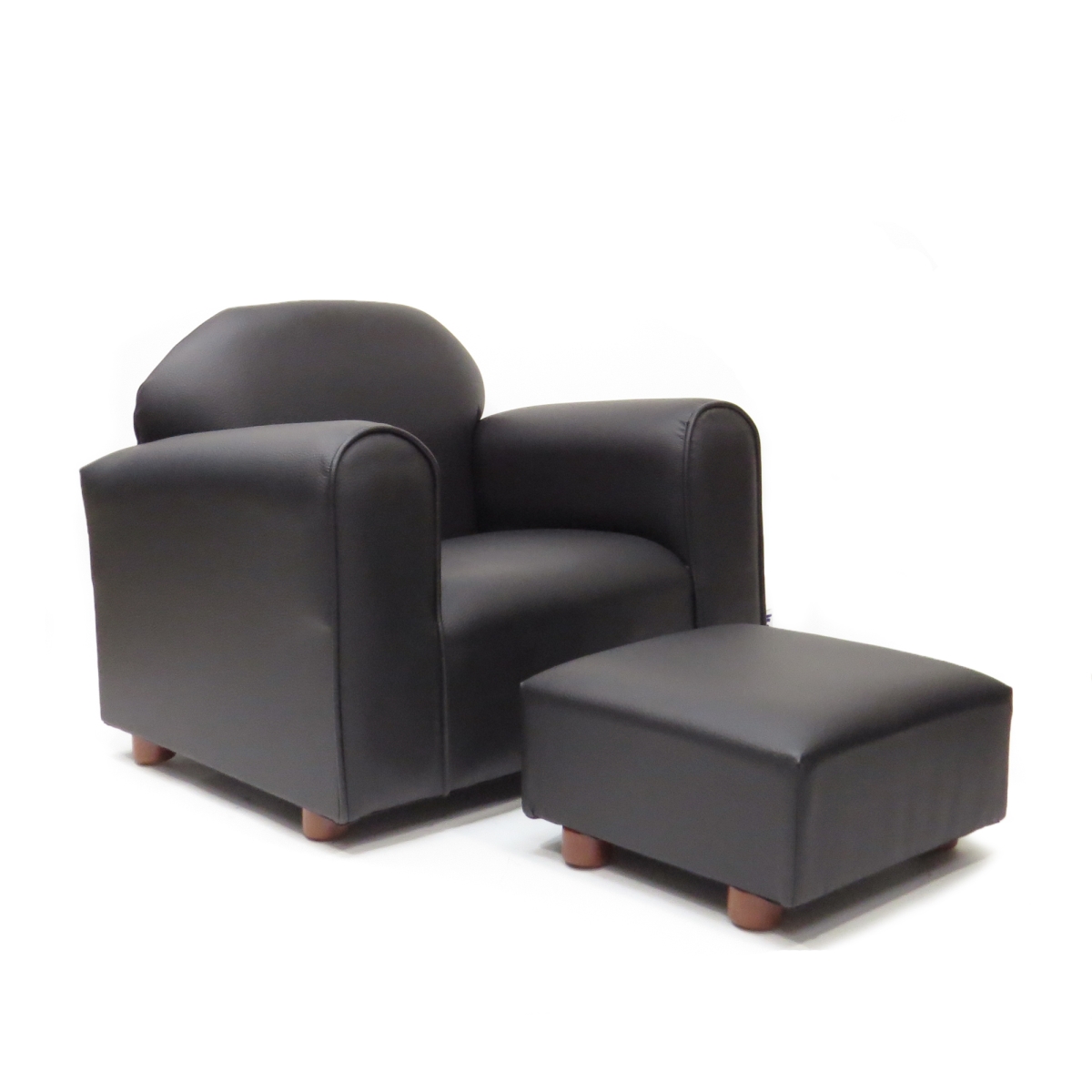 Picture of Keet CP080 Keet Premium Chocolate Children's Chair, Heavy Duty Faux Leather with Ottoman
