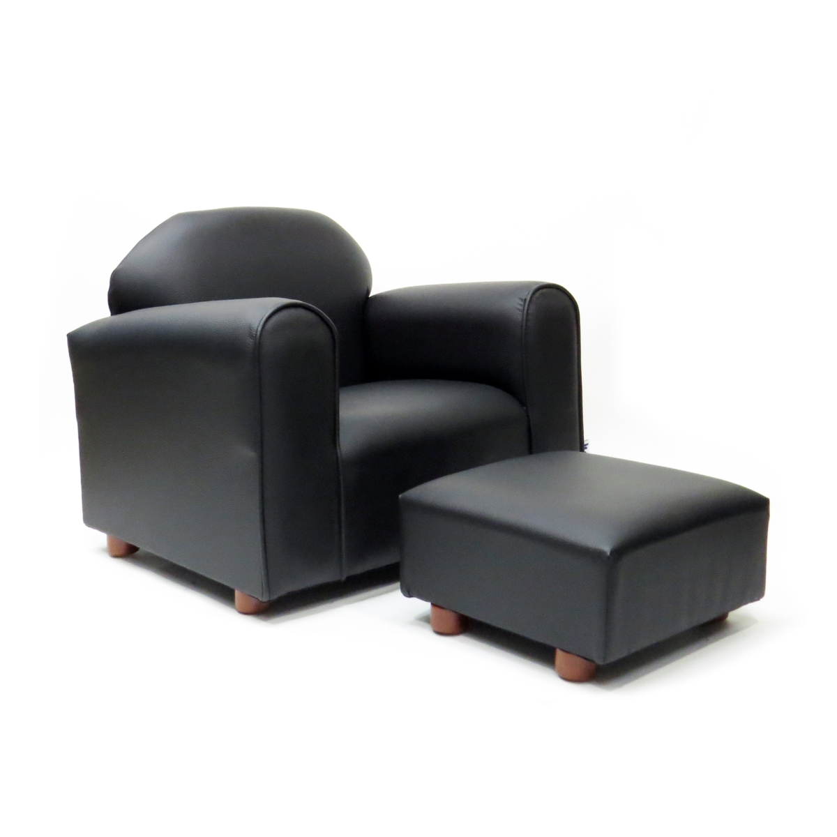 Picture of Keet CP090 Keet Premium Children's Black Chair, Heavy Duty Faux Leather with Ottoman