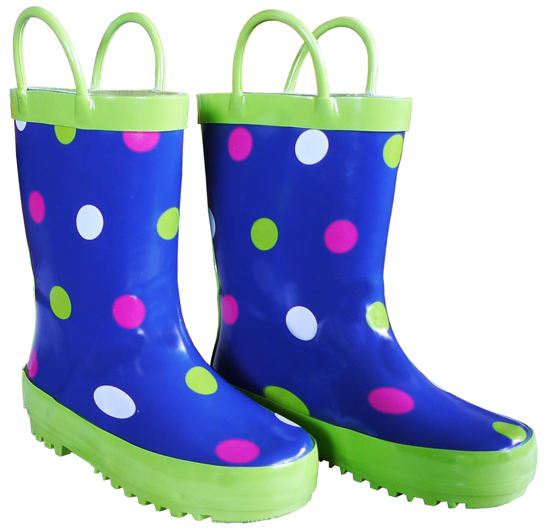 FOX-600-25-8 Childrens Navy Polka Dot Boot - Size 8