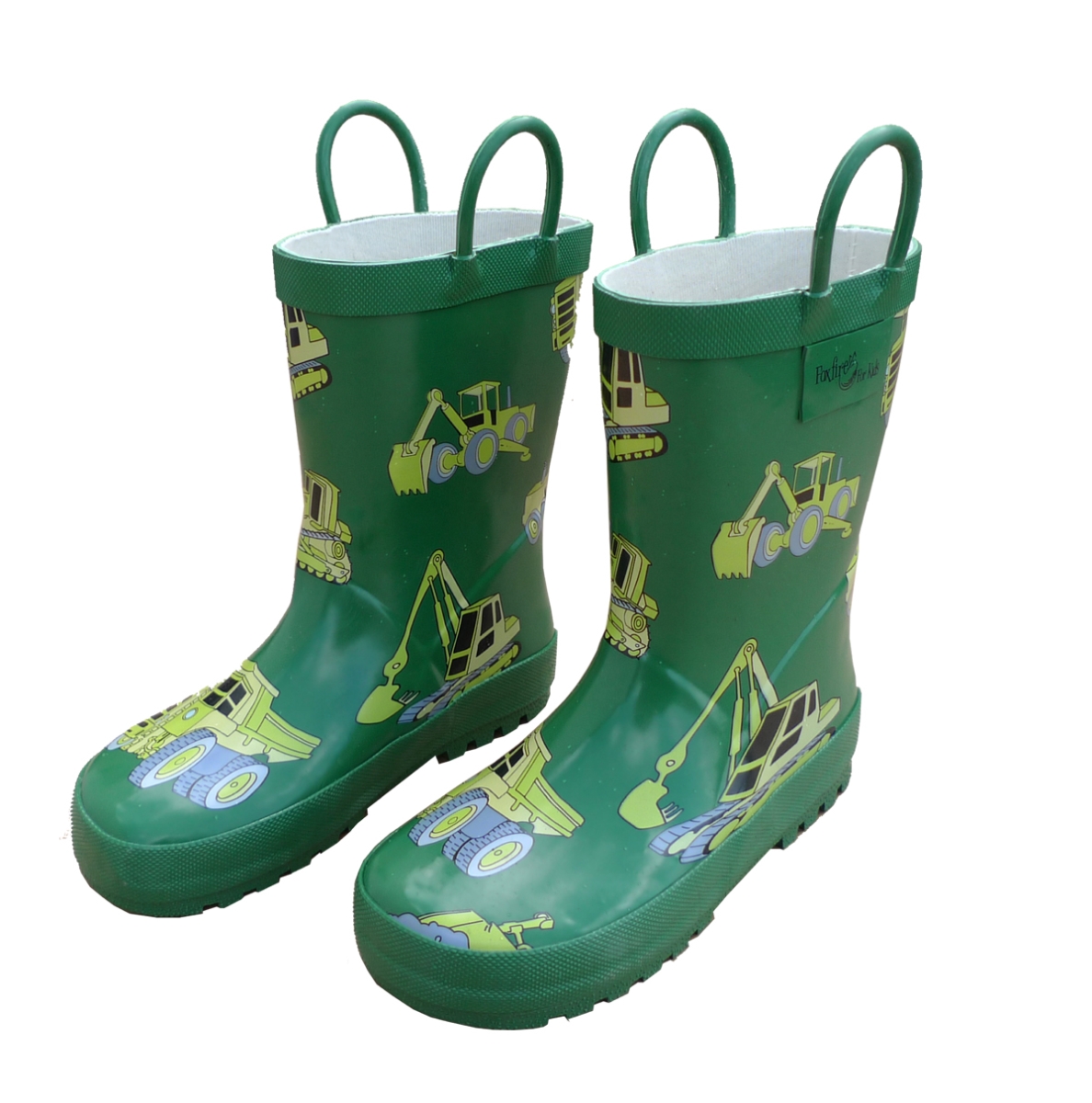 FOX-600-30-1 Childrens Green Construction Rain Boot - Size 1