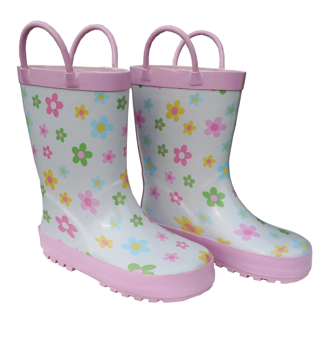 FOX-600-52-10 Childrens Pastel Posies Rain Boot - Size 10