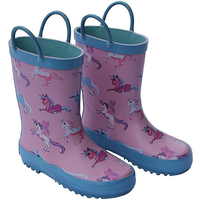 Childrens Unicorn Rain Boot, Pink - Size 5