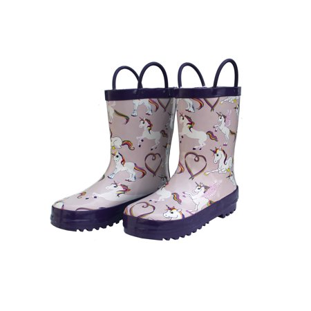 Picture of Foxfire for Kids FOX-600-78-5 Childrens Rainbow Unicorn Rain Boot - Size 5, Toddler